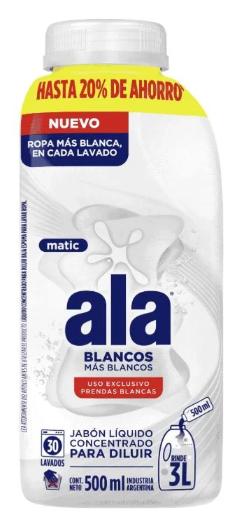 ALA J.LIQUIDO MATIC ROPA BLANCA P/DILUIR X 500 ML (12)