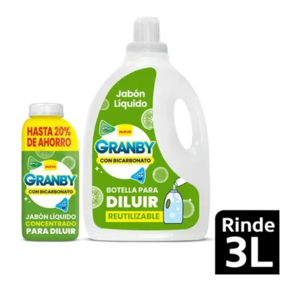 GRANBY J.LIQUIDO P/DILUIR C/BICARBONATO X 500 ML + BOTELLA (4)