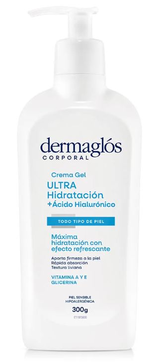 DERMAGLOS CR.GEL CORPORAL HIDRAT.C/A.HIALURONICO X 300 ML (12)