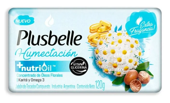 PLUSBELLE JAB.HUMECTACION X 120 G. (81) -BLANCO/CELESTE-