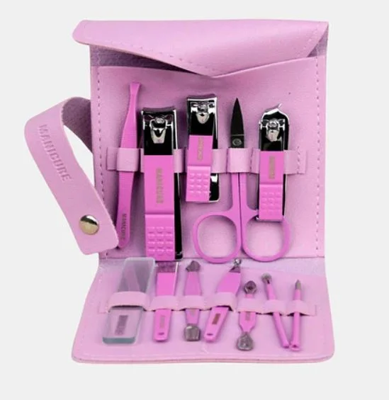SET MANICURA ESTUCHE C/BROCHE X PCS 12 ( CB20111)