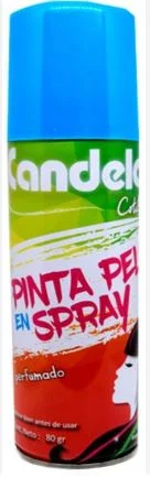 CANDELA PINTA PELO EN SPRAY CELESTE X 80 GR  (24)